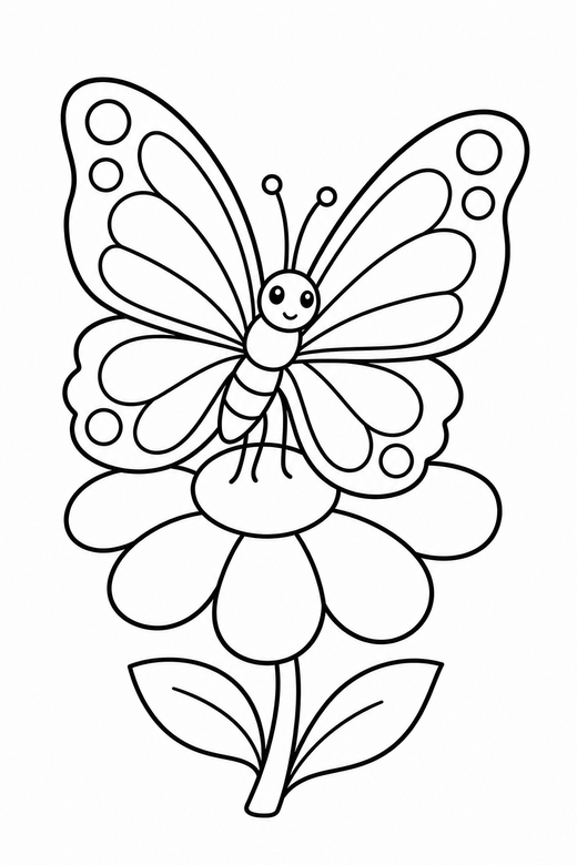 Butterfly on a flower, color online