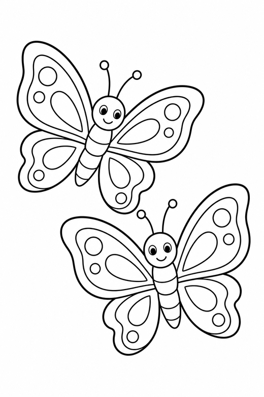 Two butterflies flying, color online