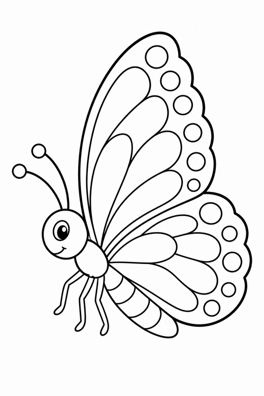 Butterfly from the side, color online