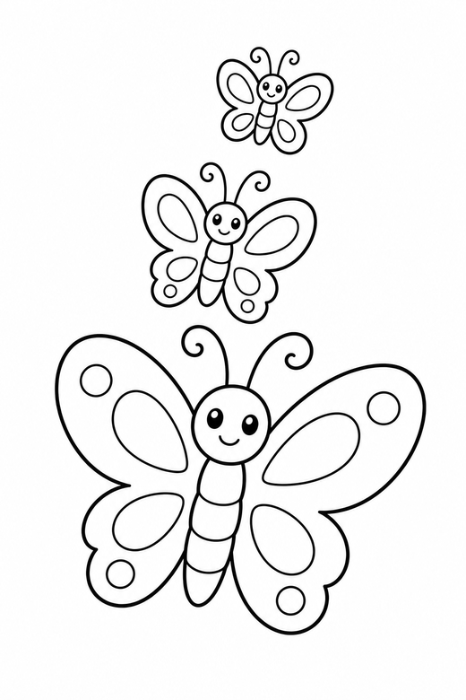 Three butterflies rising, color online