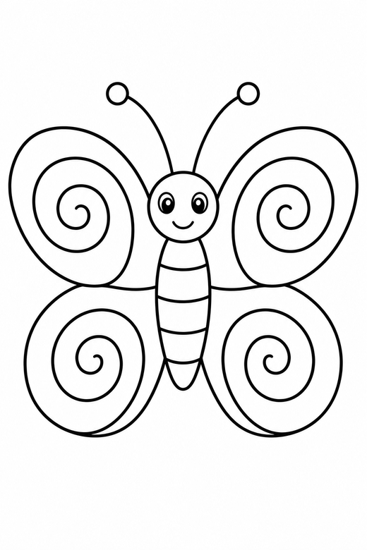 Butterfly with spiral wings, color online
