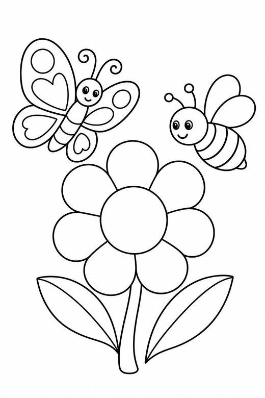 Butterfly and bee, color online