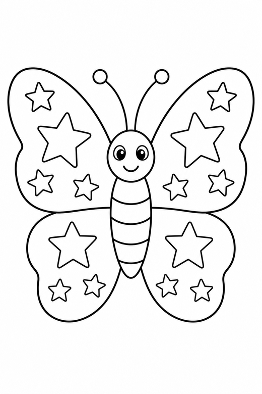 Butterfly with star wings, color online