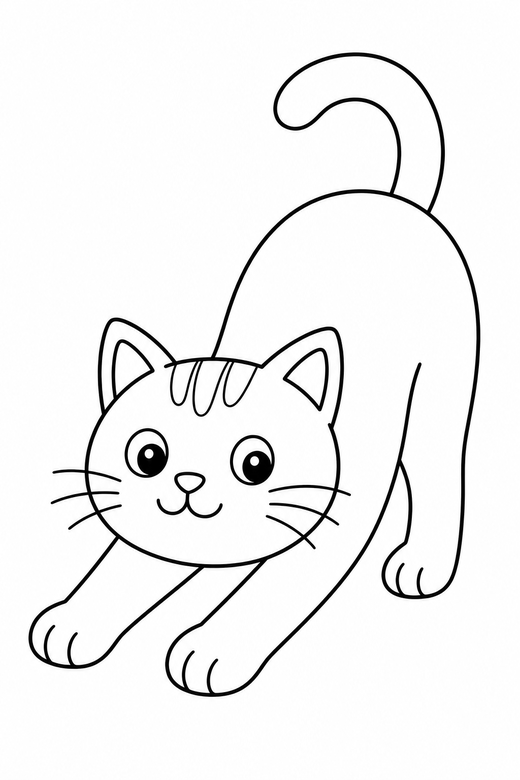 Cat stretching, color online