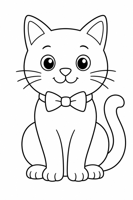 Cat in a bow tie, color online