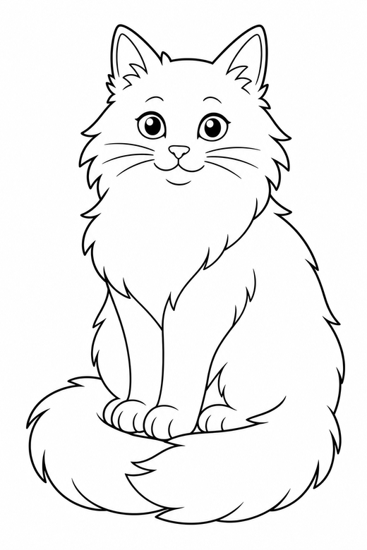 Long-haired cat, color online