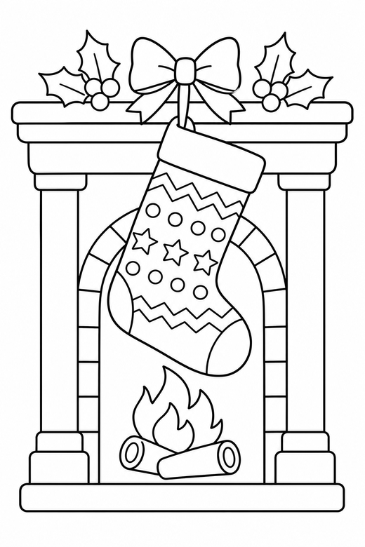 Stocking by the fire, color online
