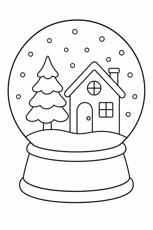 Snow globe scene, color online