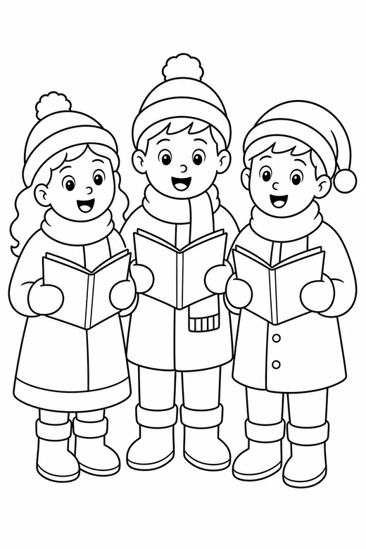 Carol singers, color online