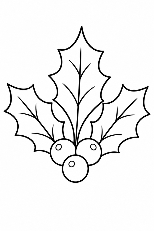 Holly and berries, color online
