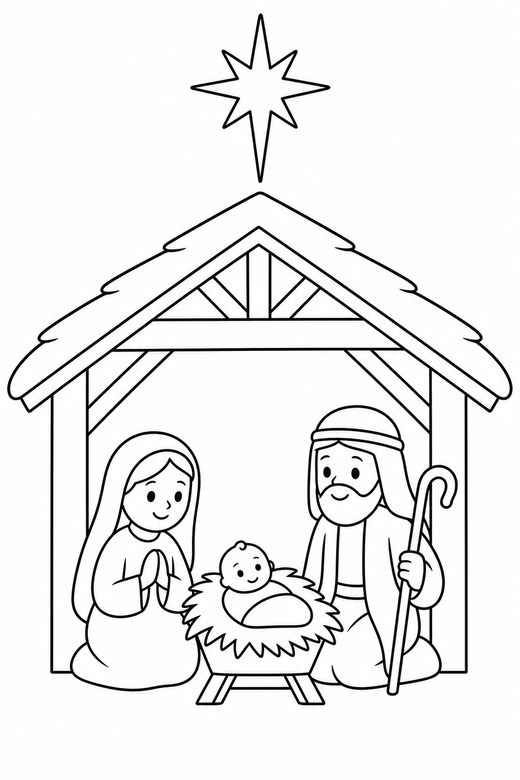 Nativity scene, color online