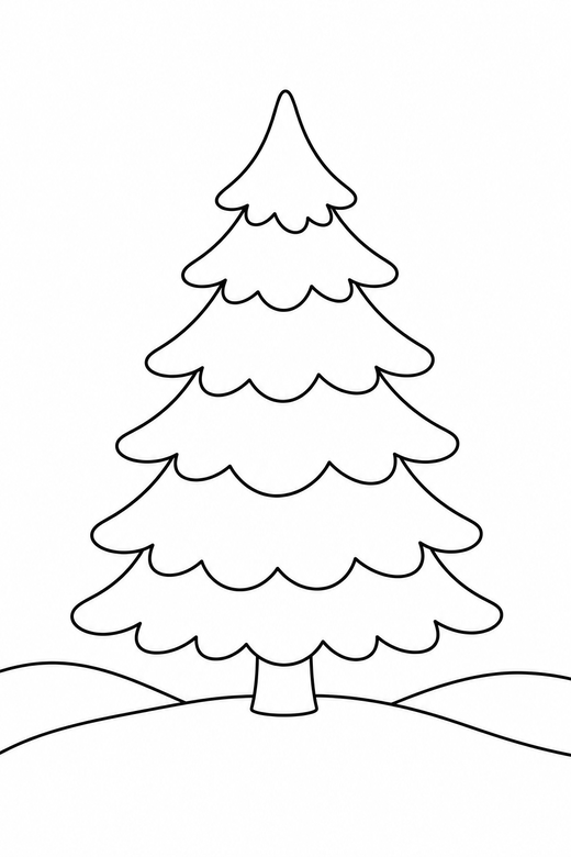 Tree in a snowy field, color online