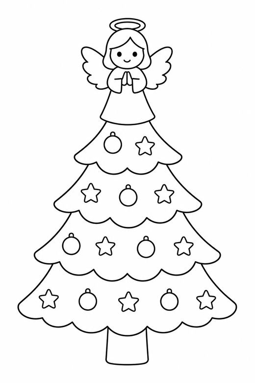 Tree with an angel on top, color online
