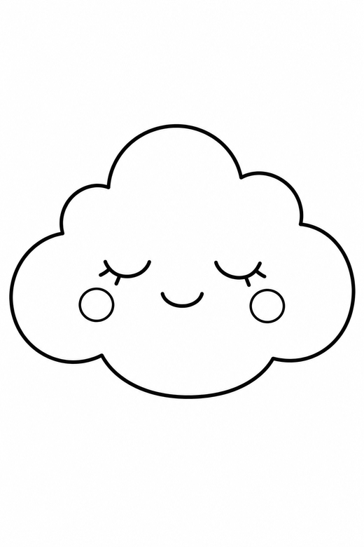 Sleepy round cloud, color online