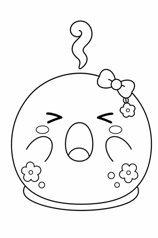 Mochi yawning steaming, color online