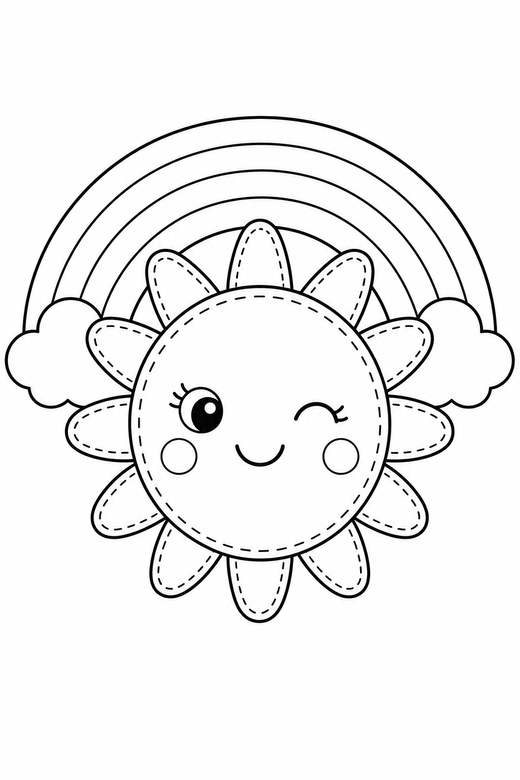 Sun winking with a rainbow, color online