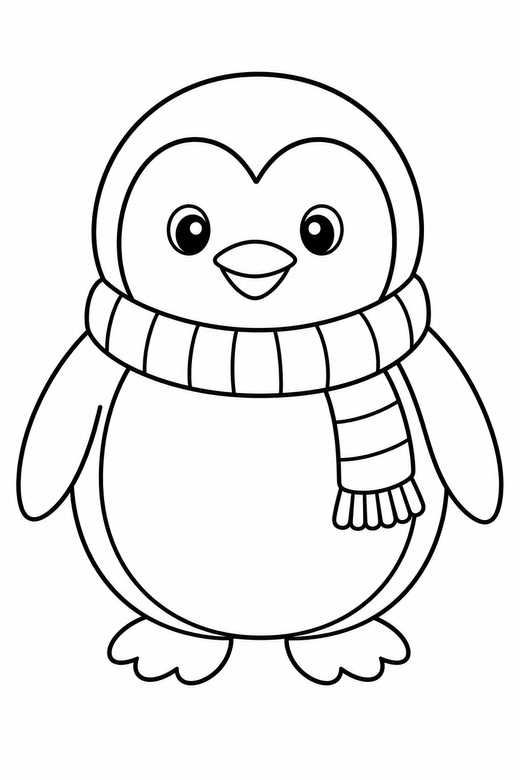 Penguin with a scarf, color online
