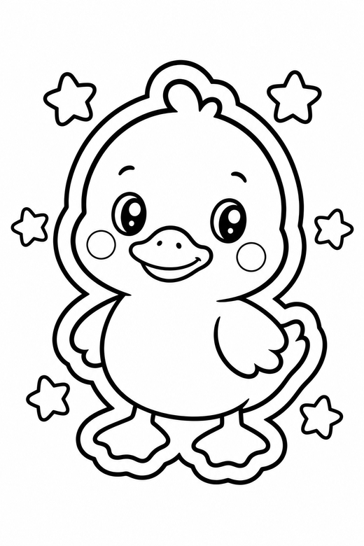 Duckling blushing with stars, color online
