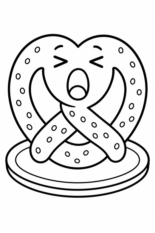 Pretzel yawning on a plate, color online
