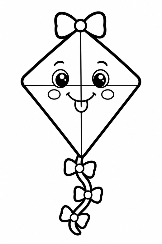 Kite cheeky with a bow, color online