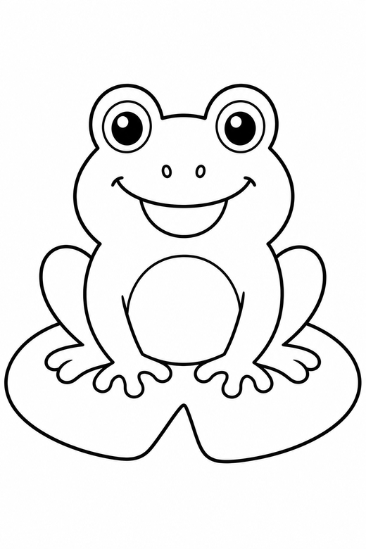 Frog on a lily pad, color online