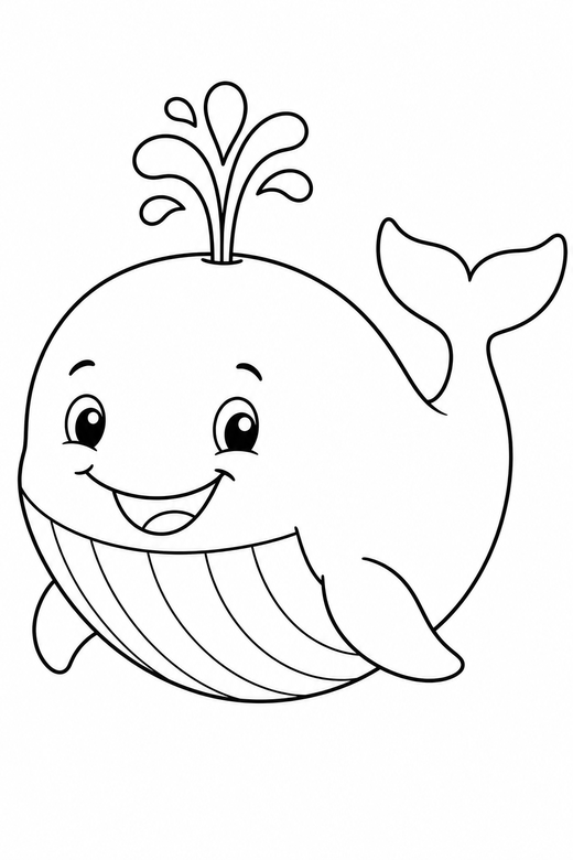 Whale with a spout, color online