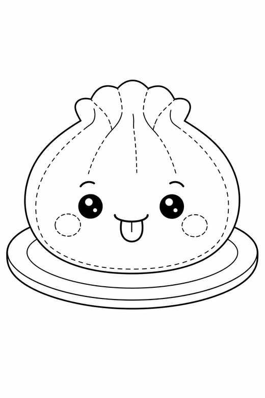 Dumpling cheeky on a plate, color online