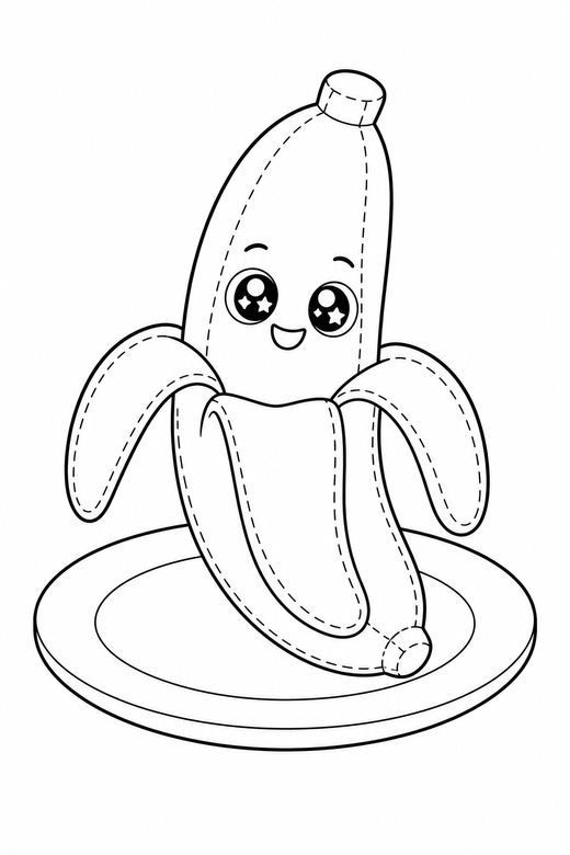 Banana starry-eyed on a plate, color online