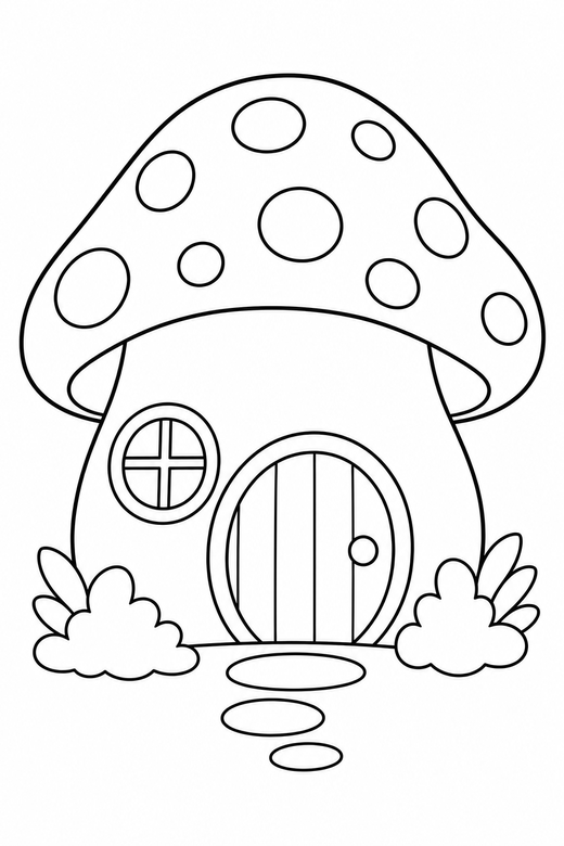 Mushroom house, color online