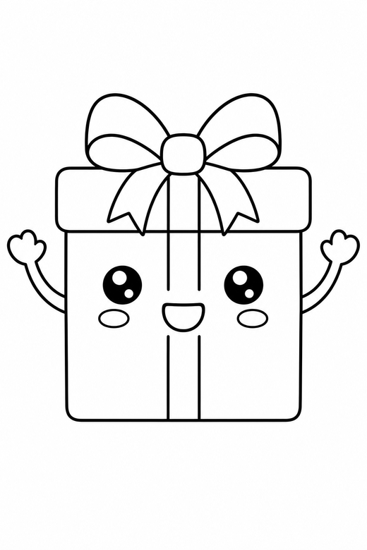 Gift box arms up plain, color online
