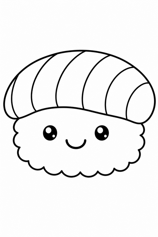Sushi roll with a face, color online