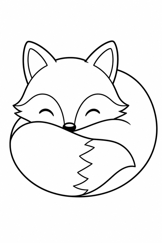 Fox curled up, color online