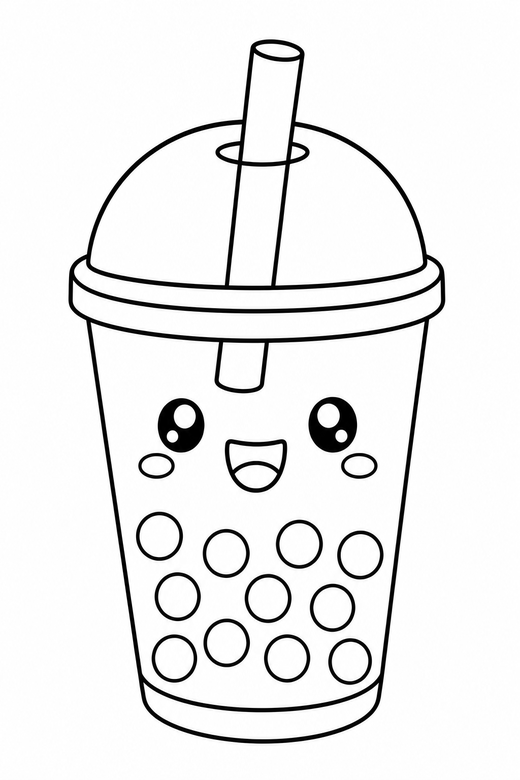 Boba tea cup, color online