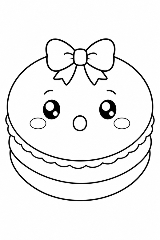 Macaron surprised with a bow, color online