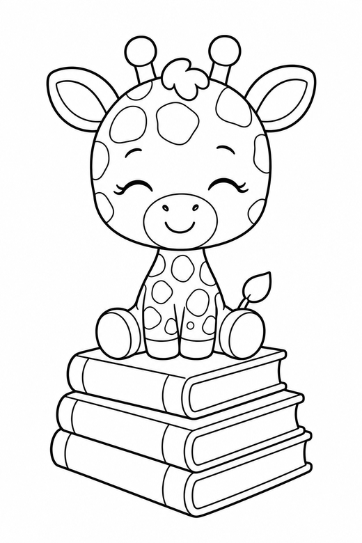 Giraffe content on books, color online
