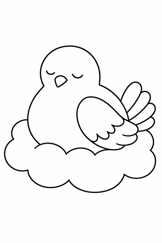Dove content on a cloud, color online