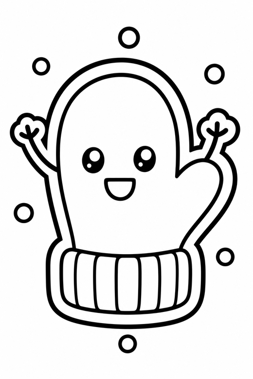 Mitten arms up with dots, color online