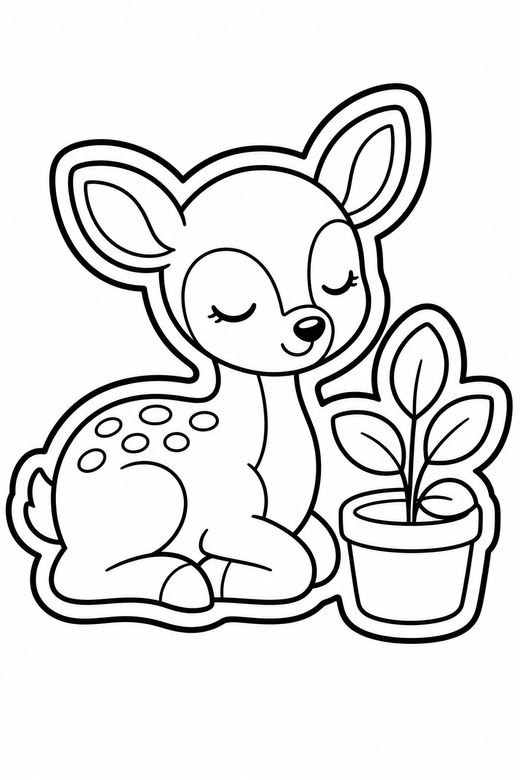 Fawn content by a plant, color online