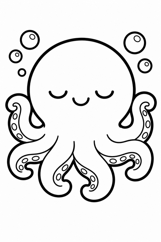 Octopus content with bubbles, color online