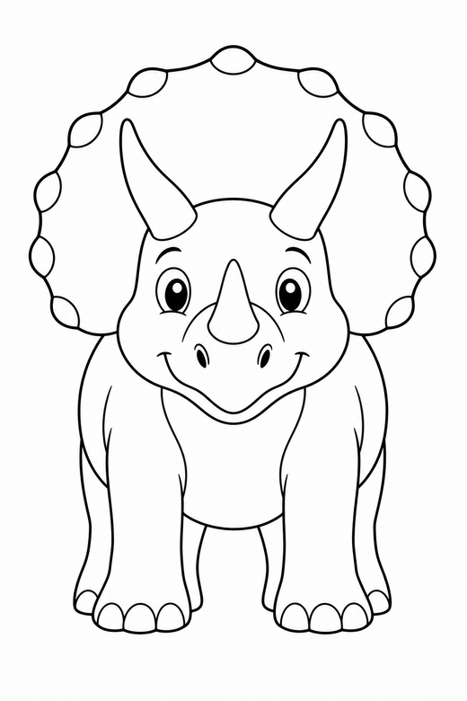 Triceratops facing forward, color online