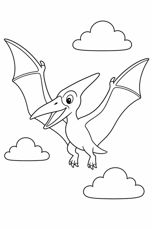 Pterodactyl in flight, color online