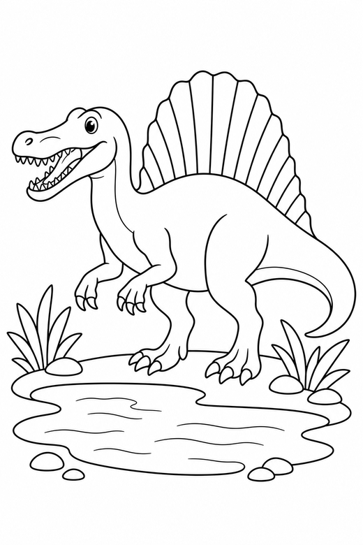 Spinosaurus with a sail, color online