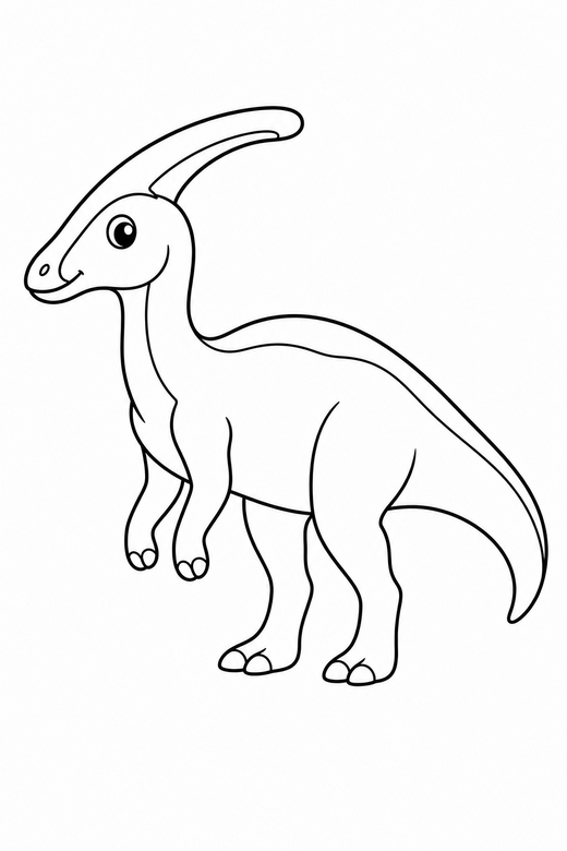 Parasaurolophus in profile, color online