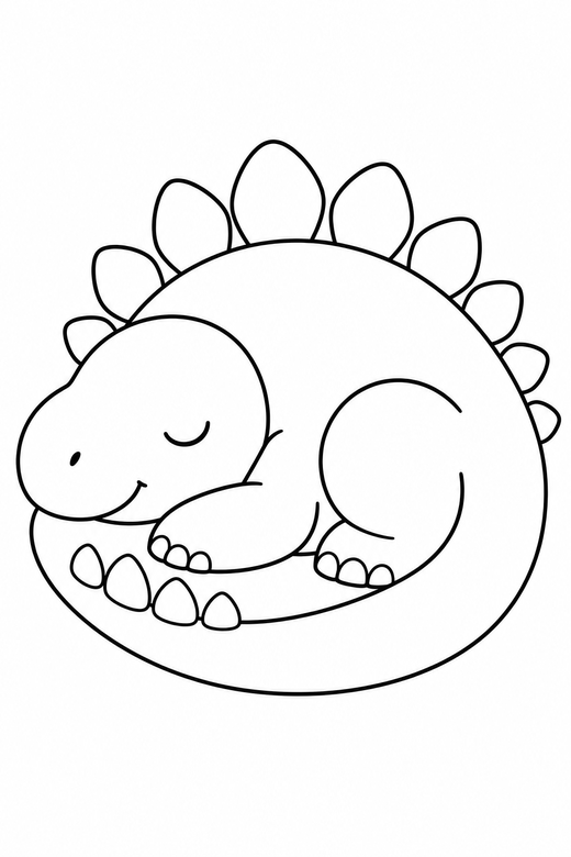 Sleeping dinosaur, color online