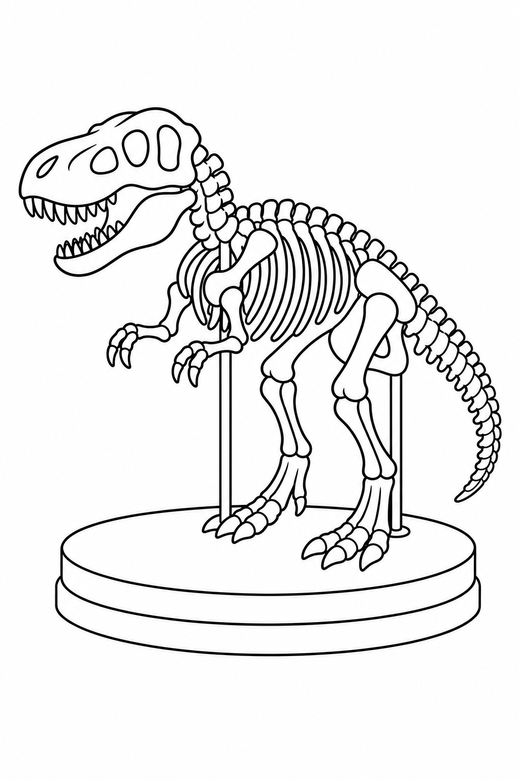 Dinosaur skeleton, color online