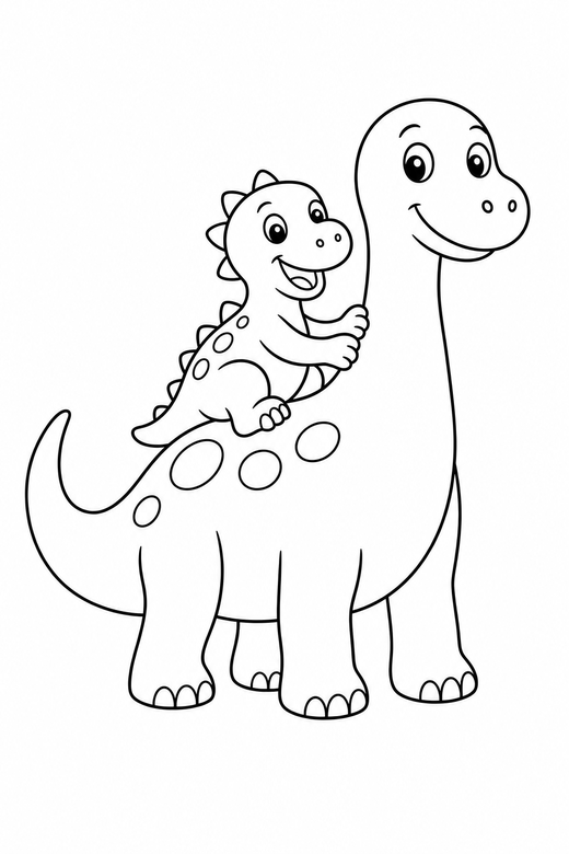 Dinosaur giving a ride, color online