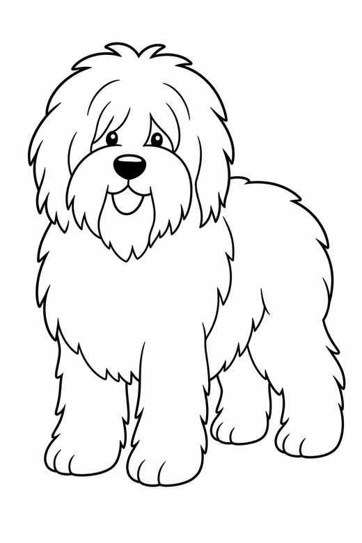 Shaggy sheepdog, color online
