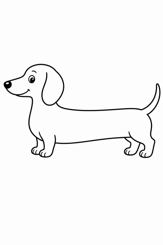 Dachshund in profile, color online