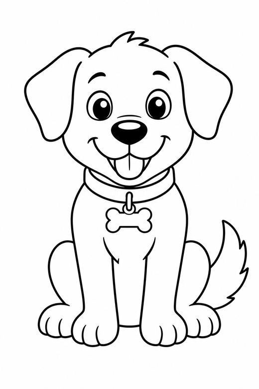 Dog with a bone tag, color online