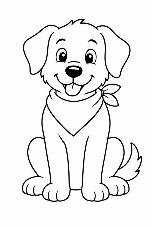 Dog in a bandana, color online